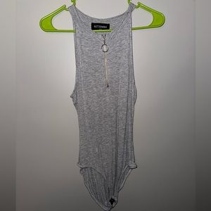 Grey body suit